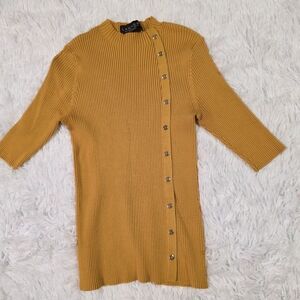 Laundry By Shelli Segal Mustard Button-Down Blouse